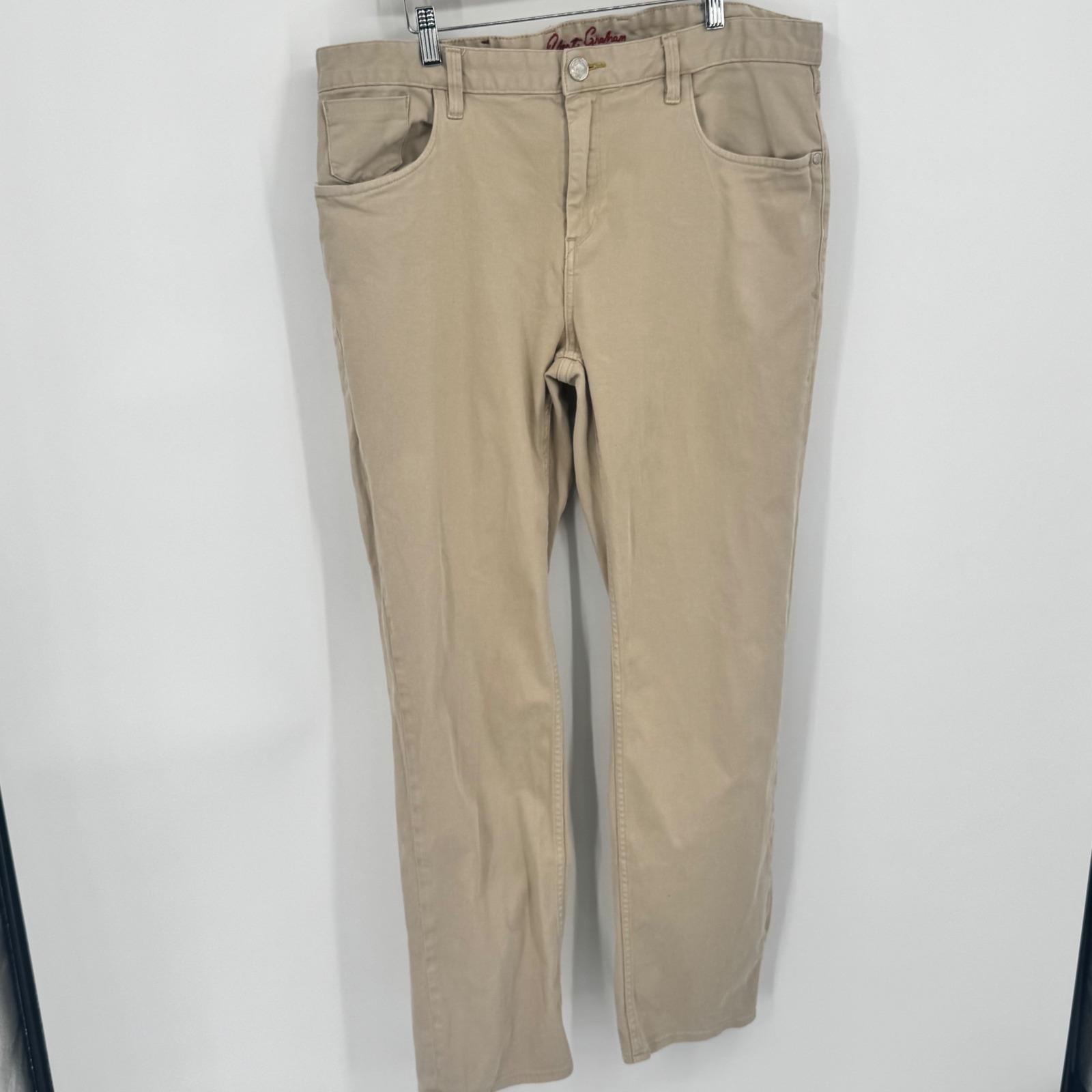 Robert Graham Classic Yates Khaki Stretch Cotton Twill Men Pants Size 38